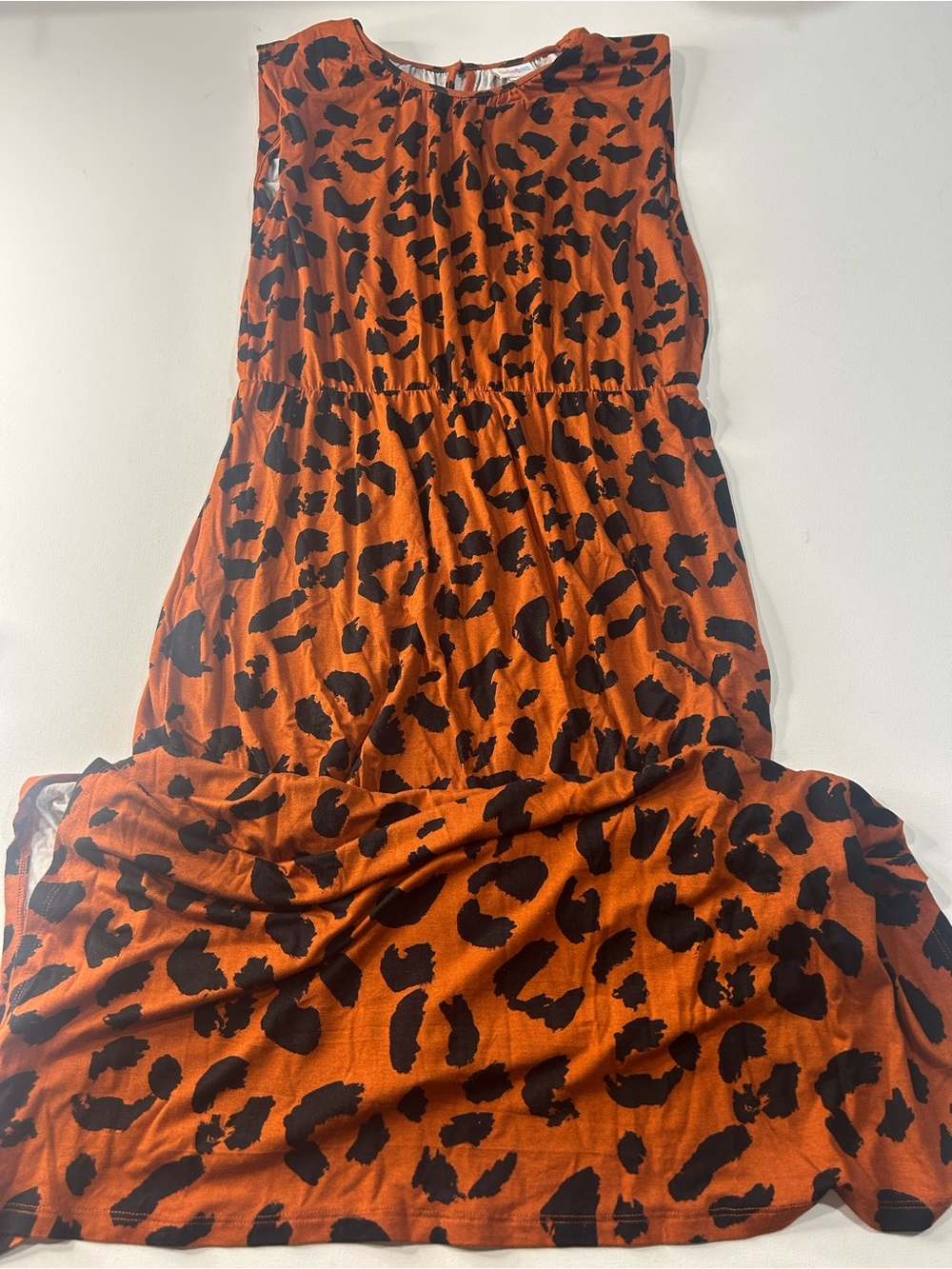 LuLaRoe Orange and Black Leopard Print Dress